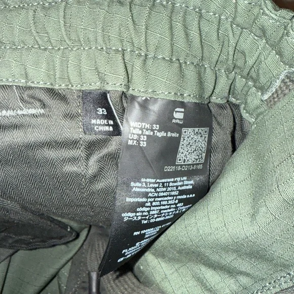 G-STAR Mens Flight RCT Cargo Pants Size 33